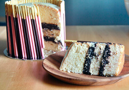 Pocky Chocolate and Strawberry Cake