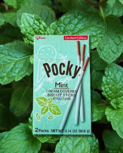 Pocky Mint Front Packaging in the Mint Background