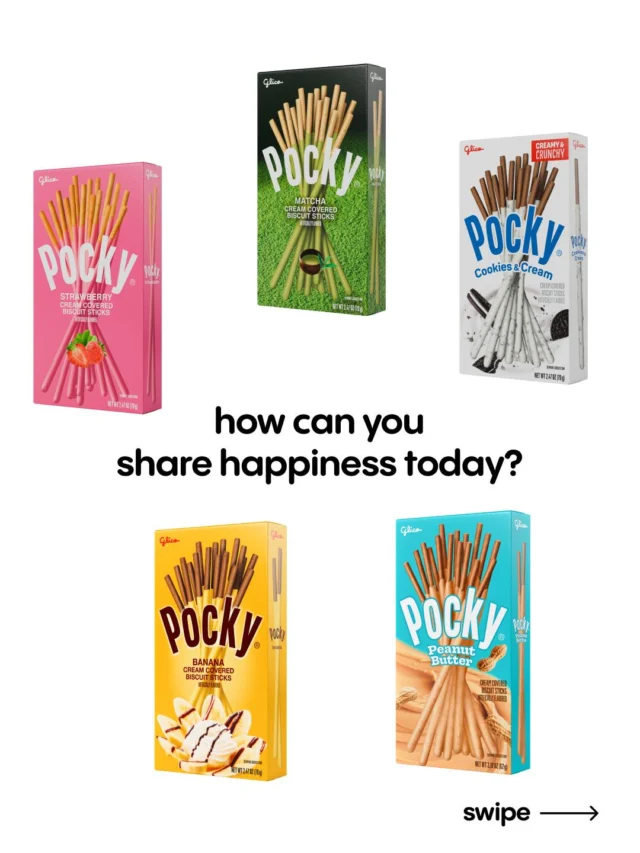 Now sharing happiness in 5 delicious flavors! | Pocky Products